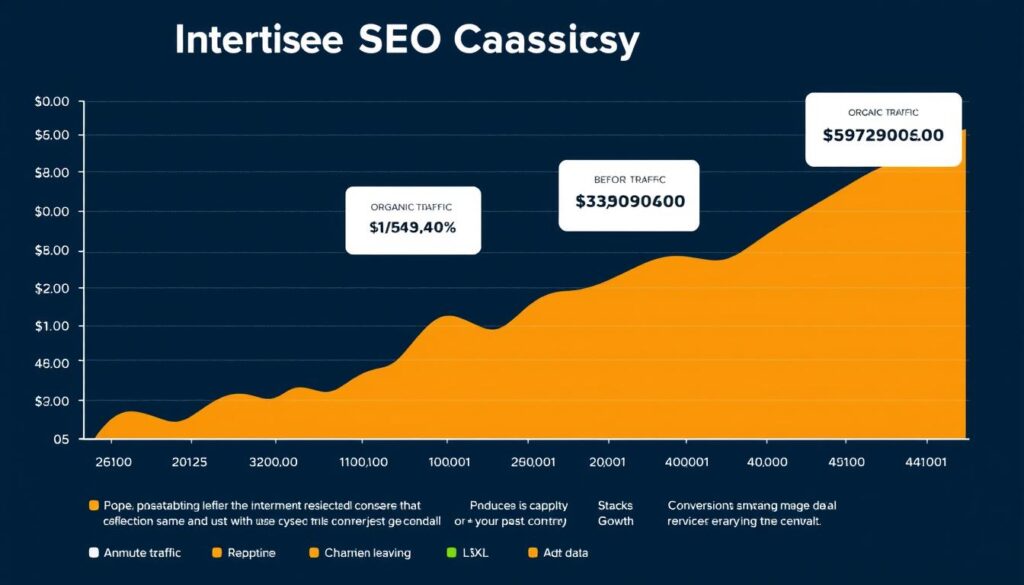 Enterprise SEO case study results showing traffic and revenue growth Enterprise SEO case study results showing traffic and revenue growth