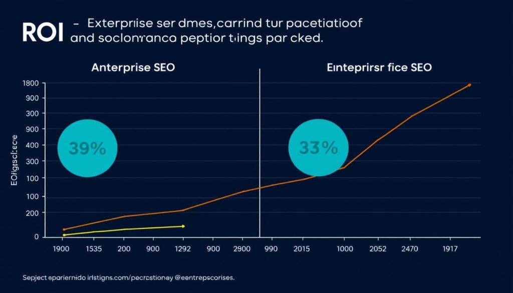 Graph showing ROI comparison between standard and enterprise SEO approaches Graph showing ROI comparison between standard and enterprise SEO approaches